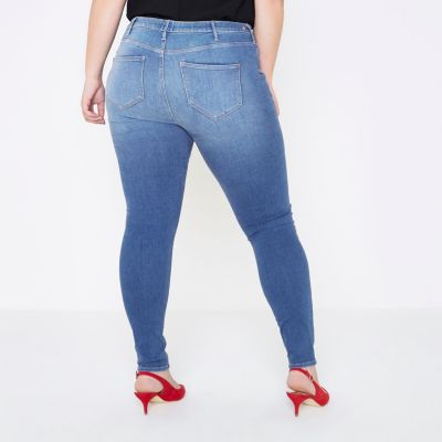 Plus bright blue wash Molly jeggings