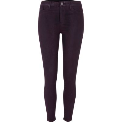Molly – Jegging skinny violet enduit