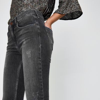 Black Amelie distressed super skinny jeans