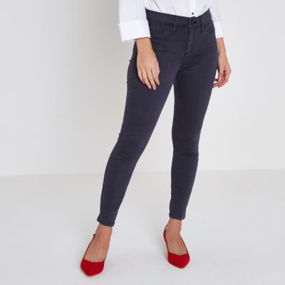 Petite – Molly – Jegging skinny délavage gris