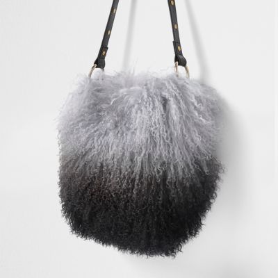 black fur bag river island