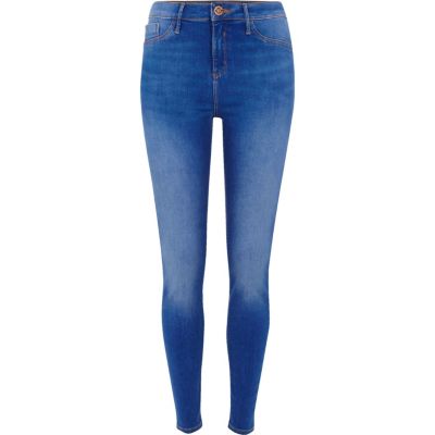 bright blue molly mid rise jeggings