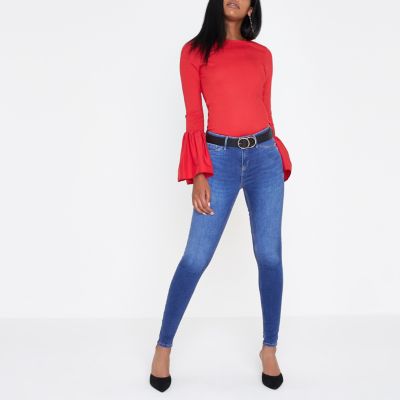 Bright blue wash Molly jeggings