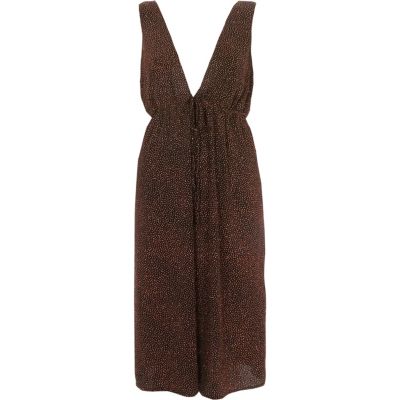 Ärmelloses, glitzerndes Midikleid mit tiefem Ausschnitt