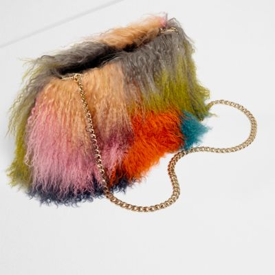 river island mongolian fur bag