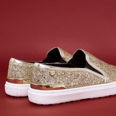 gold glitter plimsolls