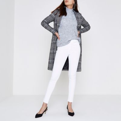 White Molly raw hem jeggings