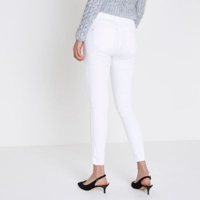 White Molly raw hem jeggings