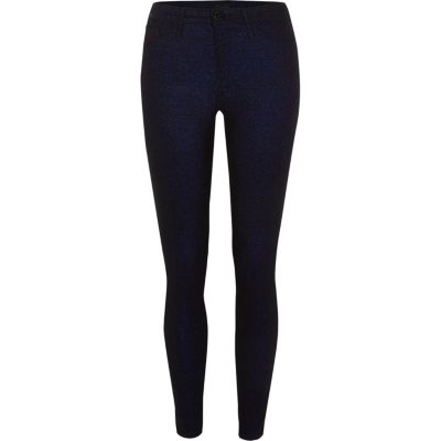Molly – Jegging skinny bleu foncé à paillettes