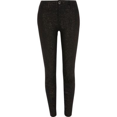 Molly – Jegging skinny noir à paillettes