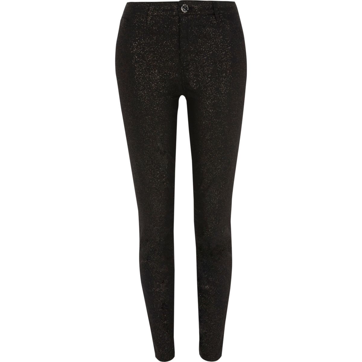 Black glitter Molly skinny jeggings