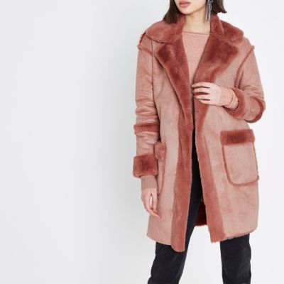Pink faux shearling coat - Coats - Coats & Jackets - women