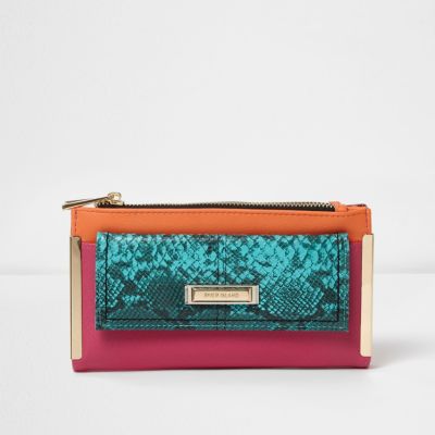 pink snake print purse