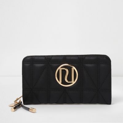 Schwarze, gesteppte Geldbörse