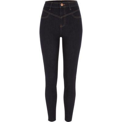 Jean super skinny de soirée bleu foncé