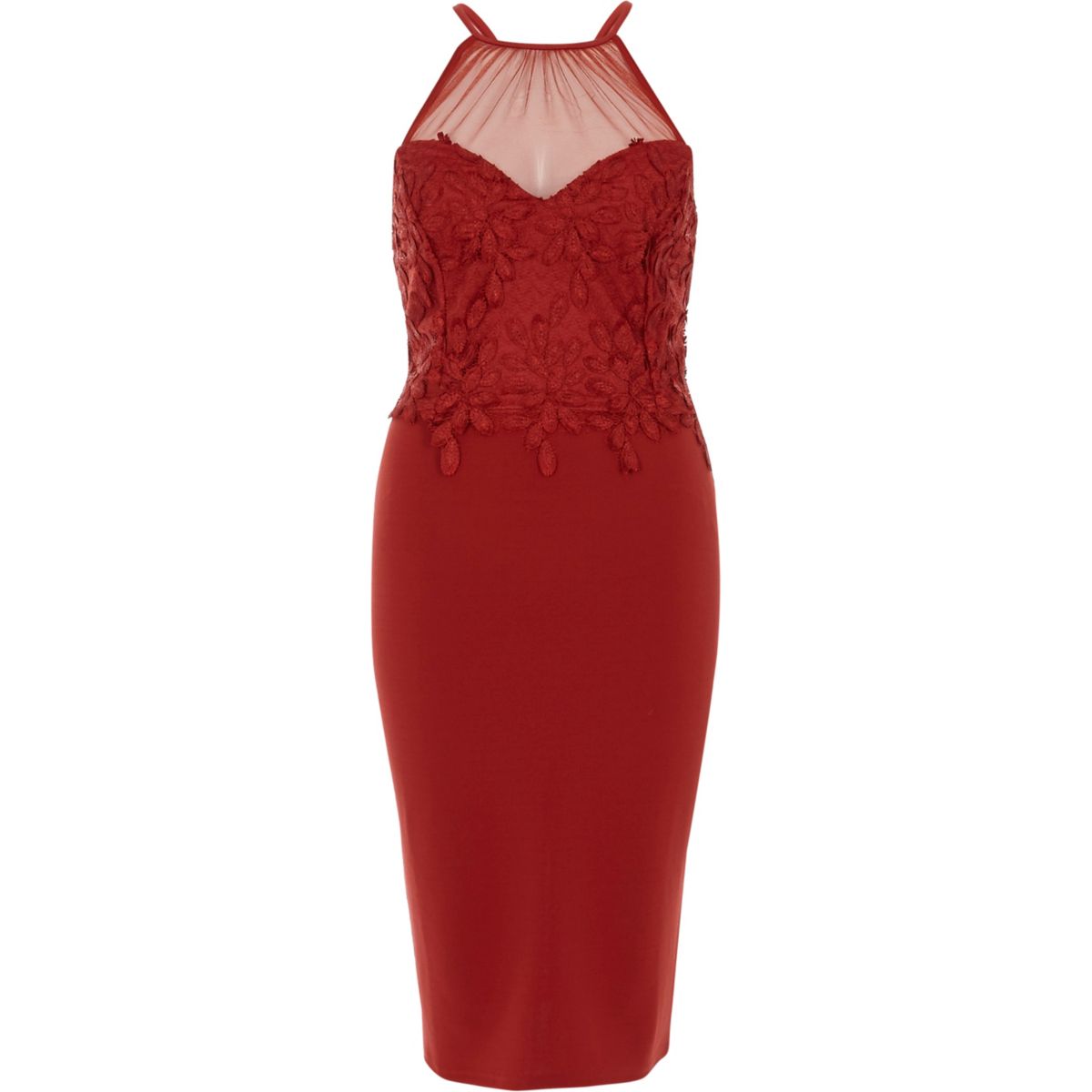 red mesh gown