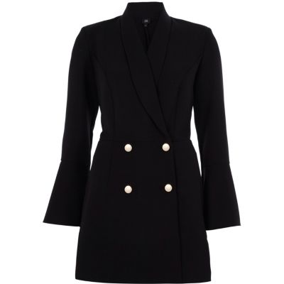 Zwarte nette playsuit met klokkende mouwen