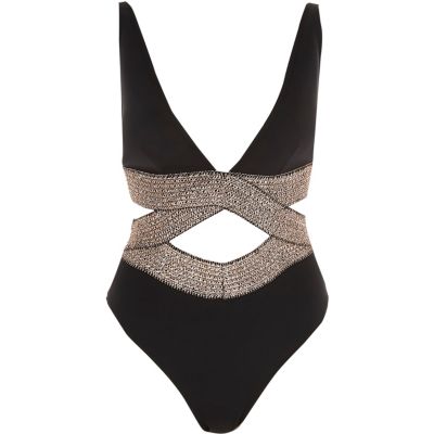 river island black swimsuit