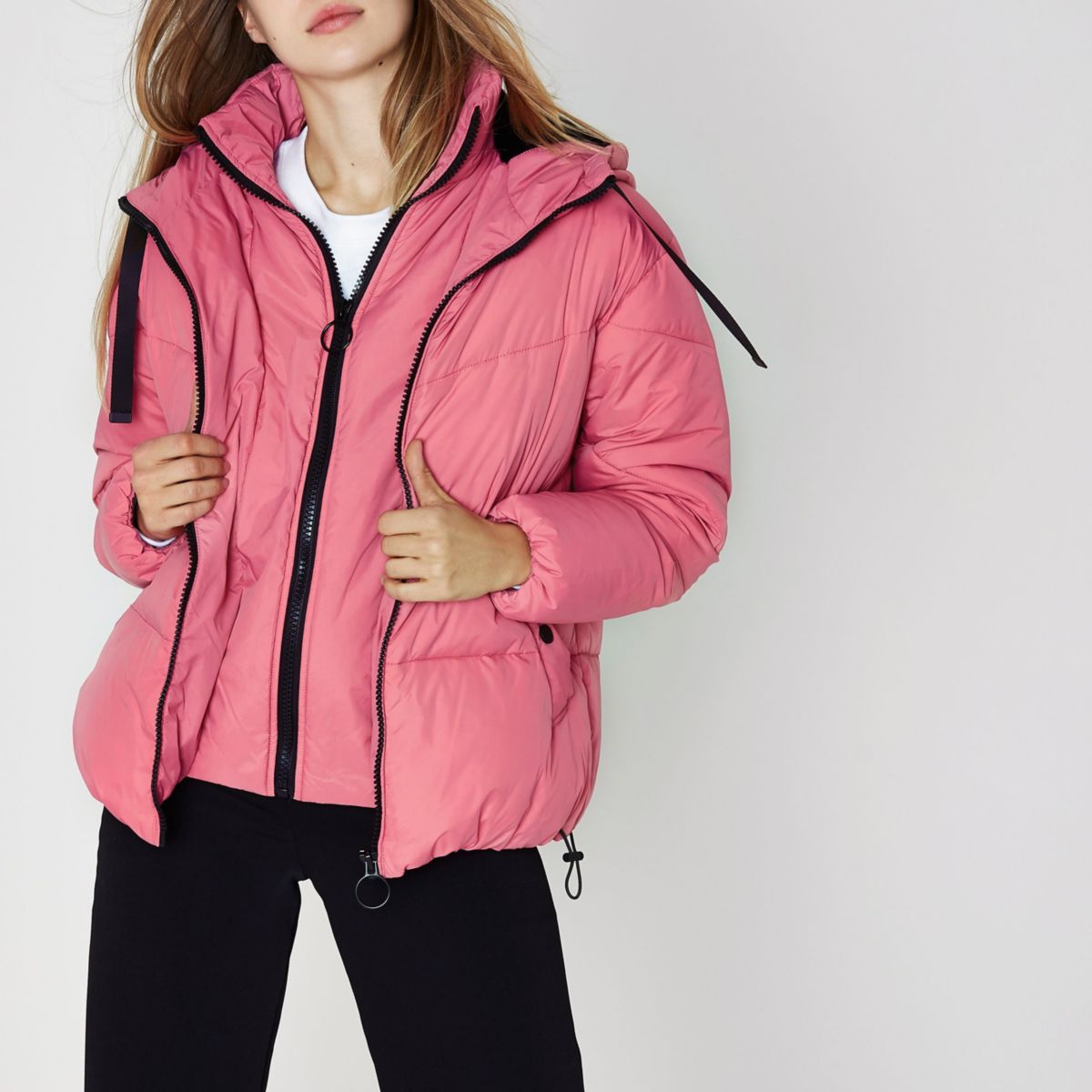 Pink Puffer Coat Womens