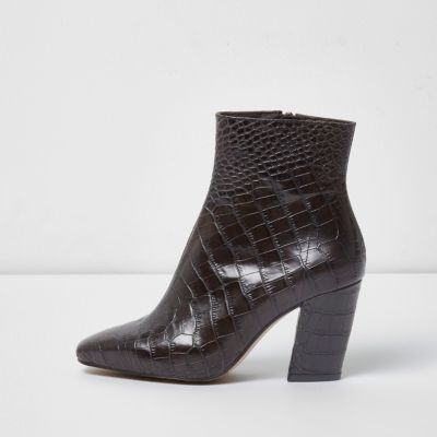 river island black croc boots