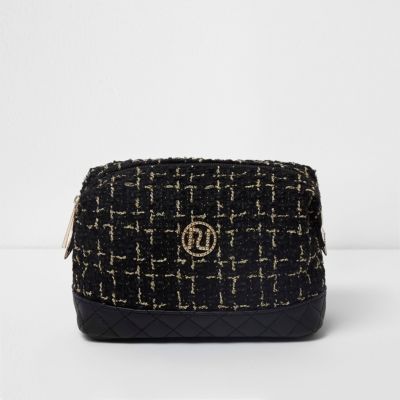 Zwart tweed make-uptasje