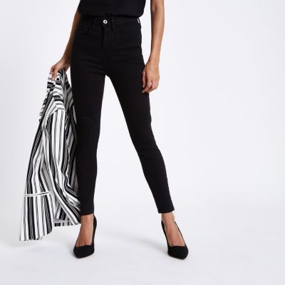 river island black high waisted jeans