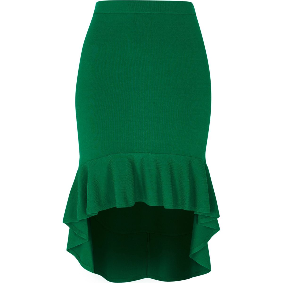 Green knit frill hem pencil skirt - Skirts - Sale - women