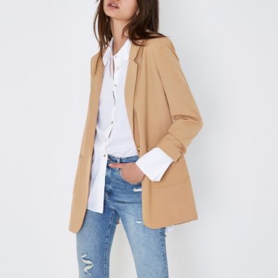 Camel longline blazer