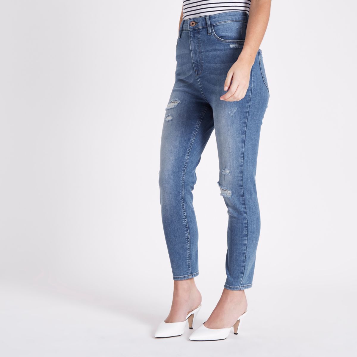 petite high waisted skinny jeans