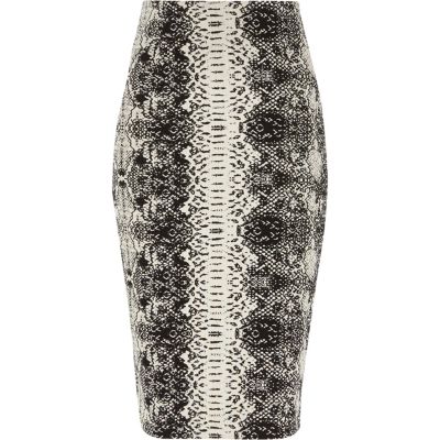 Schwarzer Jacquard-Bleistiftrock