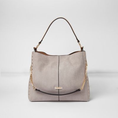 river island grey tote bag