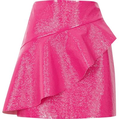 Rosa Minirock mit Rüschen