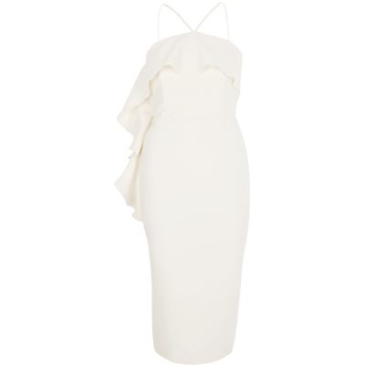 Bodycon-Midikleid in Creme