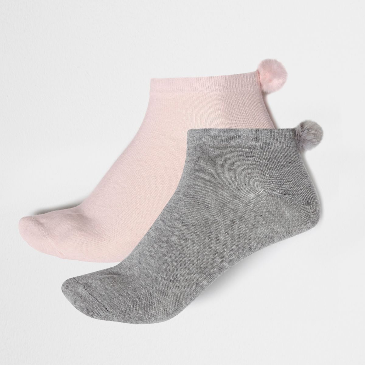 pom trainers pom fur pom socks pom  fur faux Tights Grey trainer multipack