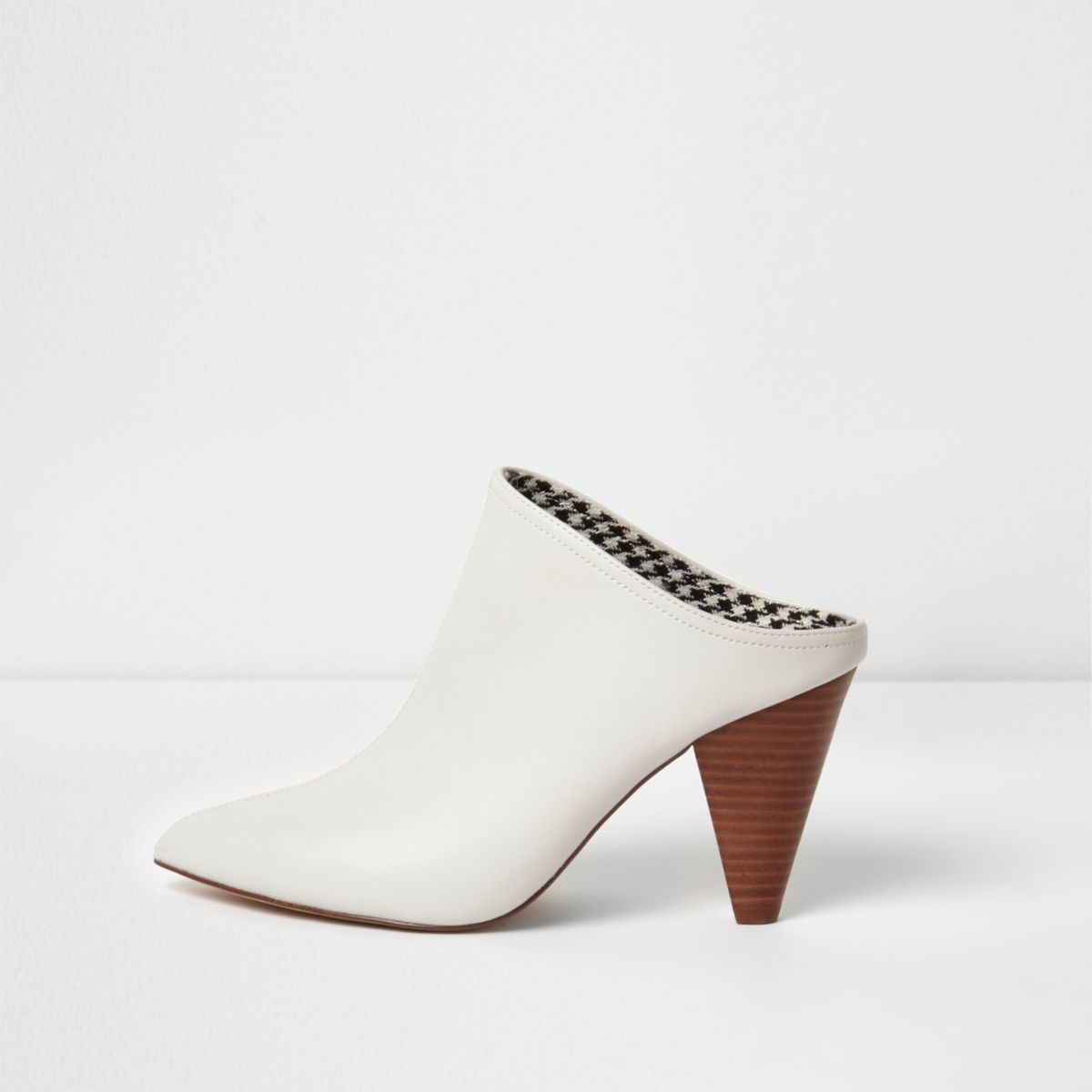 white pointed mule