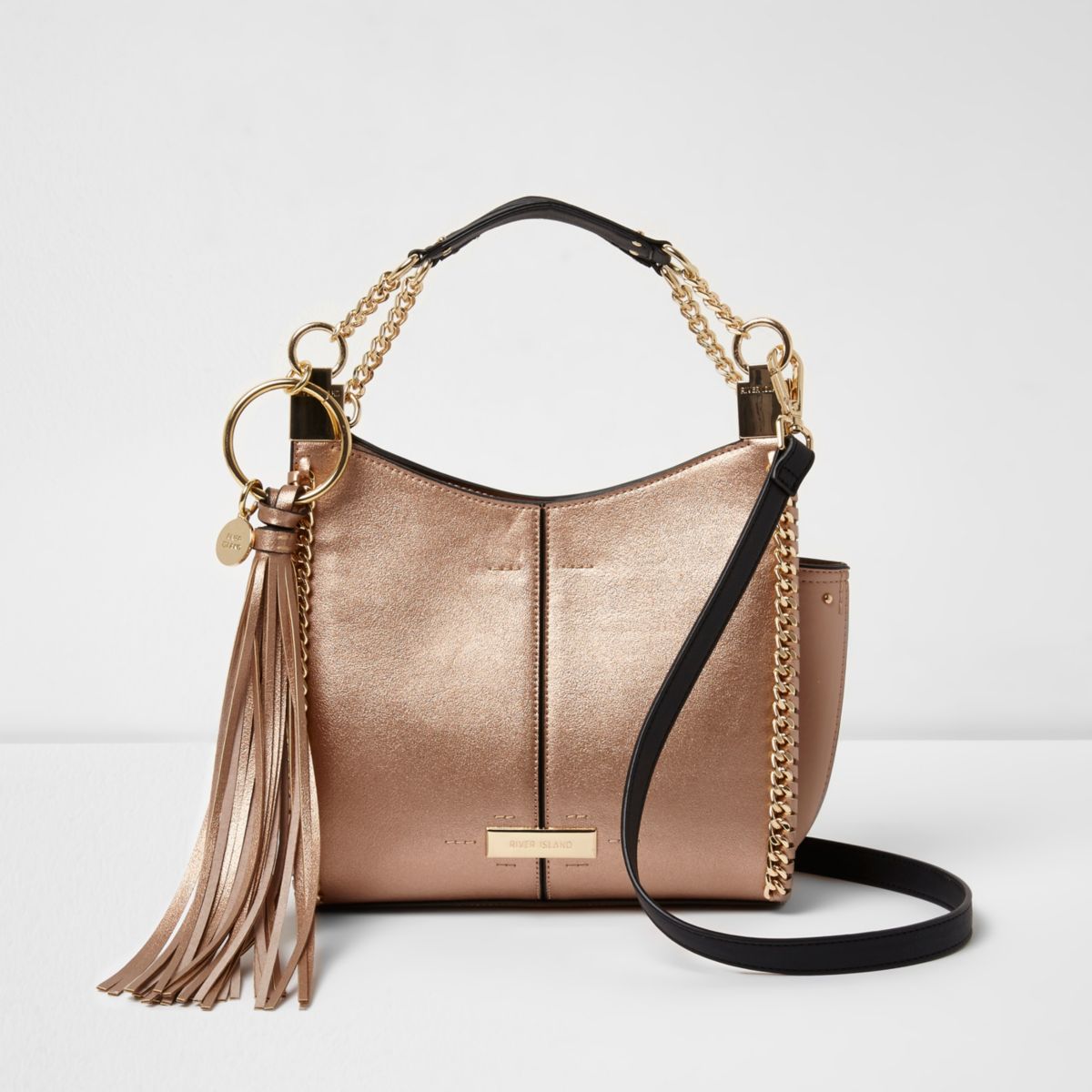 Rose gold metallic chain mini tote bag - Shoulder Bags - Bags & Purses - women