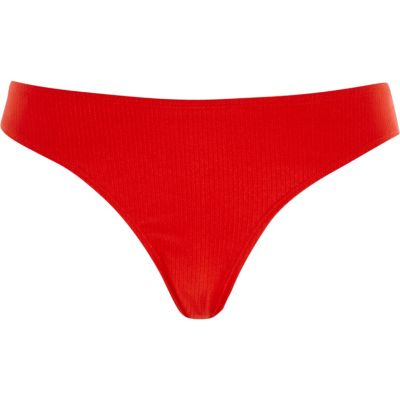 Red High Leg Bikini Bottoms