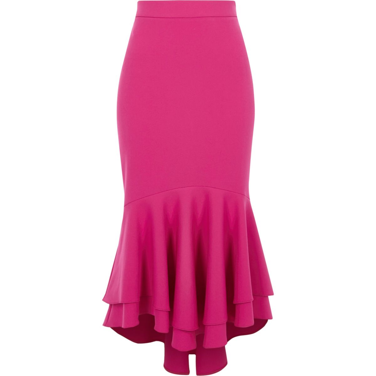 Pink tiered frill fishtail pencil skirt - Skirts - Sale - women