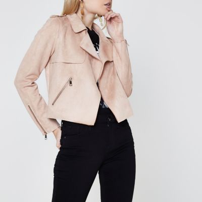 baby pink suede jacket