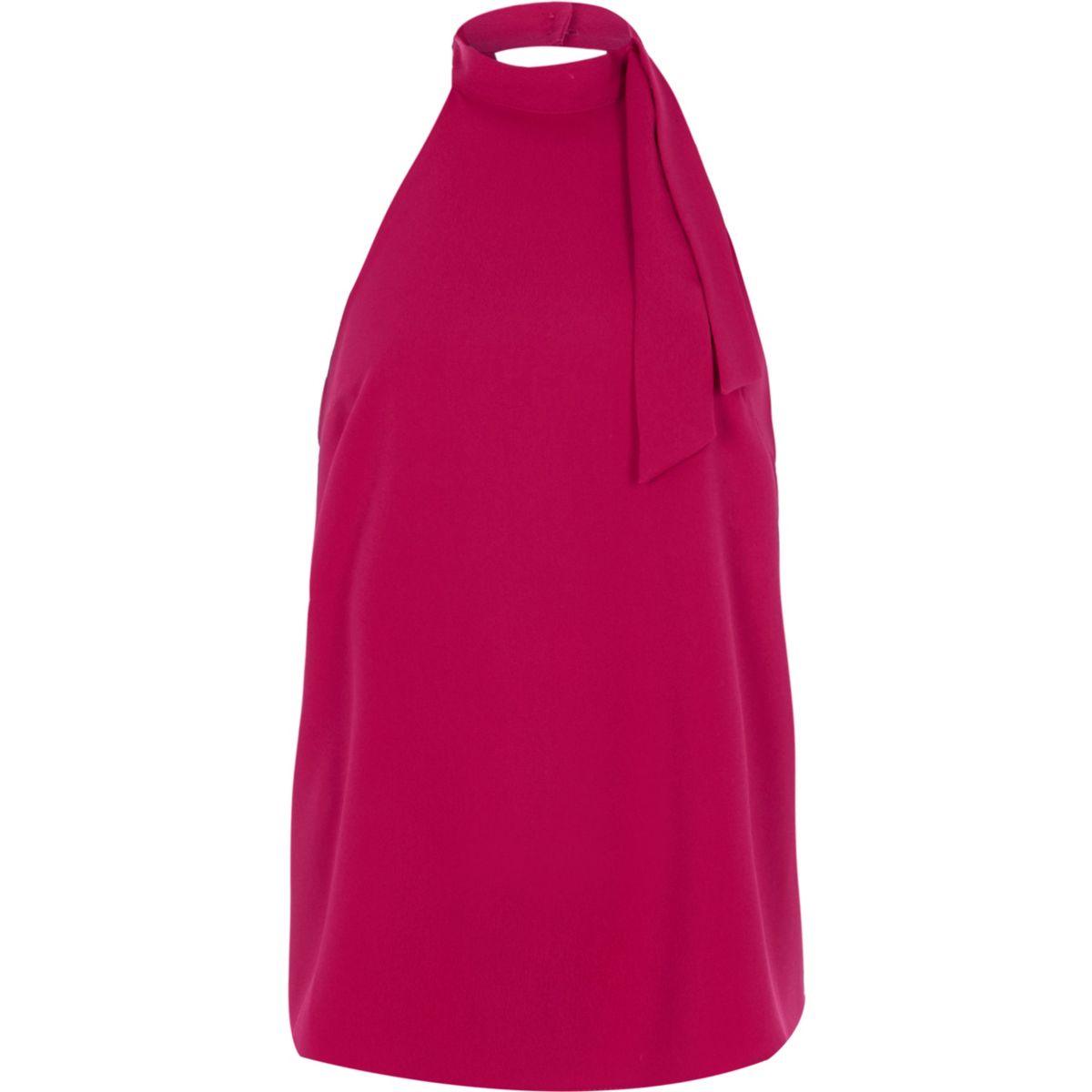 Bright pink halter neck cross back top Tops Sale women