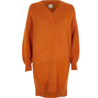 river island v neck jumper dress