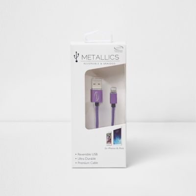 Metallics purple charging cable