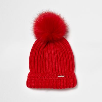 fur faux pom red pom Accessories faux fur hat beanie pom pom Red bobble fur faux pom red pom Accessories faux fur hat beanie pom pom Red bobble