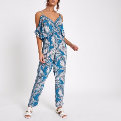 river island teal jumpsuit