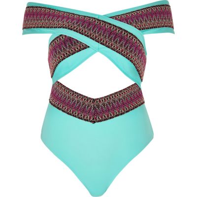 river island zig zag swimsuit