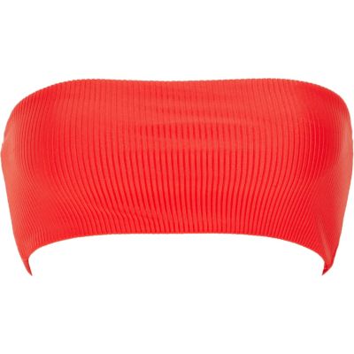 Red Bandeau Bikini Top