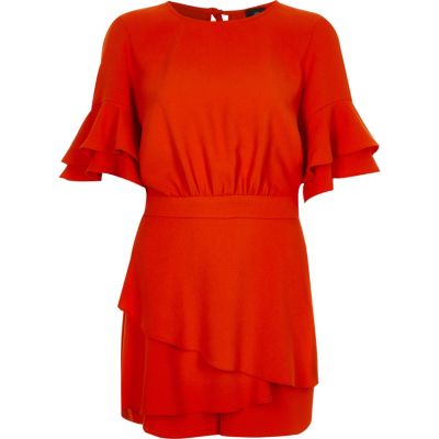 orange playsuit river island