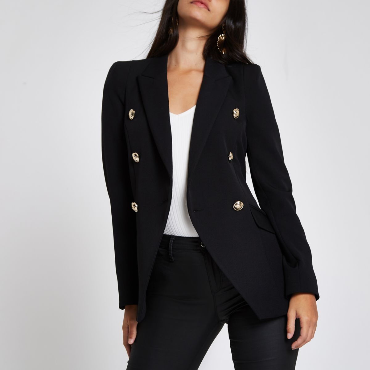 Black Off Shoulder Cropped Bomber Jacket Women Zip up