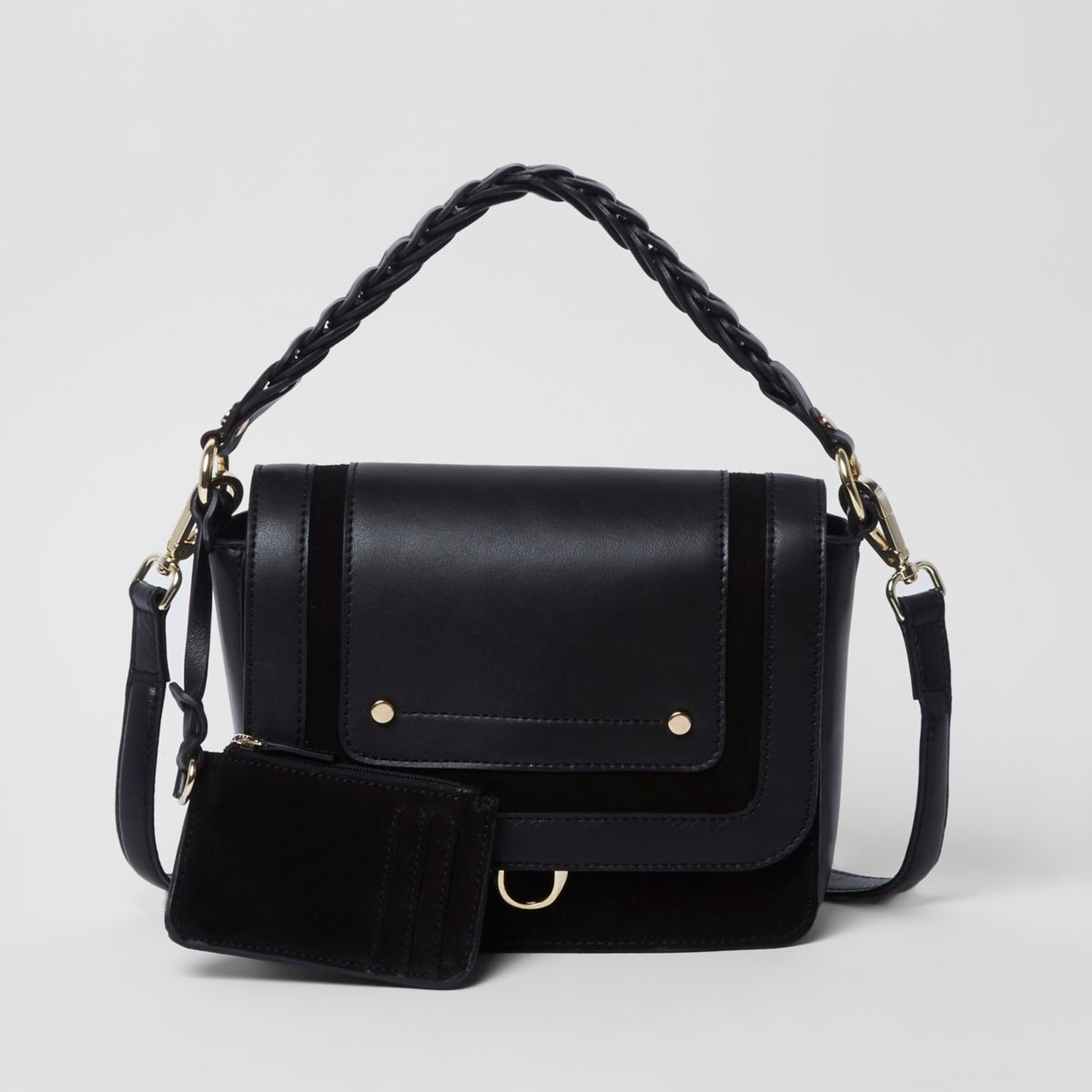 Cross Body Bag Black Leather