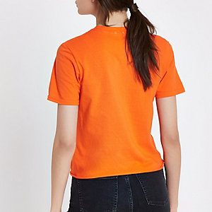 Orange Ditch the Label cropped T-shirt